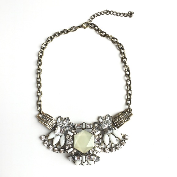 unknown Jewelry - ❄️ Statement Necklace Silver White Ivory Brass